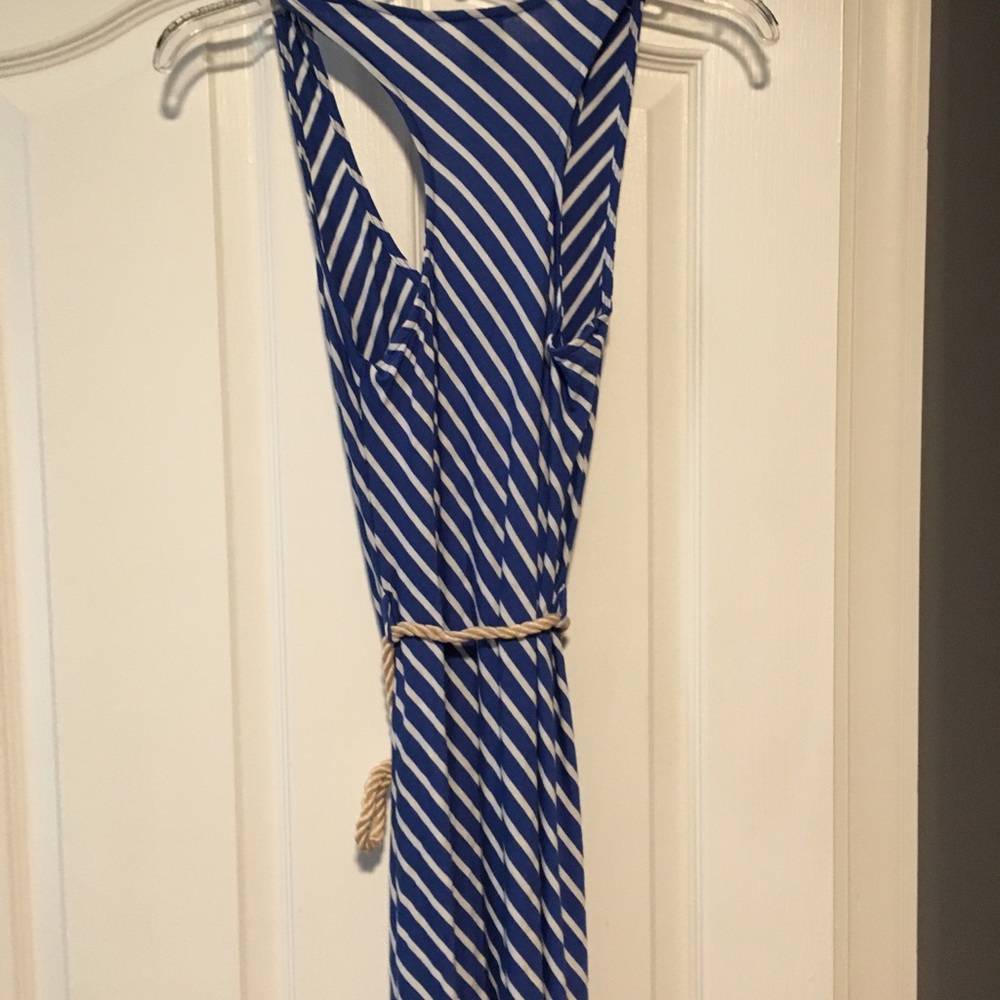 Blue and white racer back dress - Picture 3 of 3